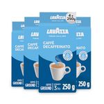 Lavazza Dek Decaffeinated Natural Method Ground Coffee 250g (Pack of 4)