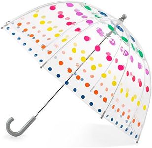 totes Kids Clear Bubble Umbrella with Easy Grip Handle, Amazing Dots, One Size, Kids Clear Bubble Umbrella with Easy Grip Handle for Boys and Girls