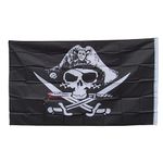 SecureFix Direct Pirate Ship Flag (Jolly Roger Skull And Crossbones Boat Large Novelty), Multicolor, 1560MM X 900MM