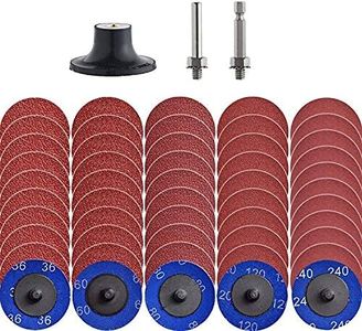 NYXCL Miroku 50Pcs Mixup 2 inch roll Lock Quick Change Discs Set, A/O Sanding Discs with 1/4" Holder, for Die Grinder Surface Prep Strip Grind Polish Finish Burr Rust Paint Removal