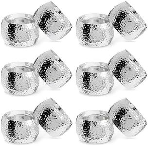 Farmlyn Creek Silver Napkin Rings Set of 12 for Wedding, Party Decorations, Table Settings (1.8 in)