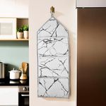 Kuber Industries Wall Hanging Organizer | 3 Multi-Purpose Storage Pocket | Foldable Document Holder | Hanging Stationary-Magazine Organizer | Marble-Design | Light Grey