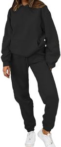 PAODIKUAI Women 2 Piece Outfits Hoodie Sweatsuits Set Sweatpants Long Sleeve Sweatshirt Matching Joggers Tracksuit Sets(black,L)