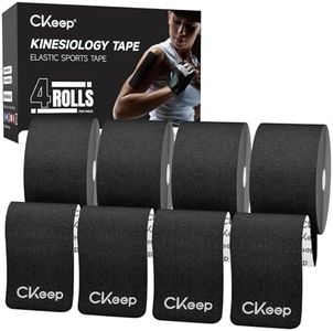 Kinesiology Tape, 4 Rolls Uncut Elastic Athletic Tape, Sports Tape, Black