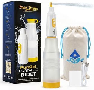 BIDET BUDDY® PureJet Portable Bidet for Travel– Self-Cleaning Retractable Nozzle, 550ml Bottle, IPX7 Waterproof, USB-C Rechargeable, High-Pressure Hygiene Device, Versatile Power Modes – Arctic White