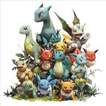 Group of Pokemons Wall Sticker Poster for Kids Room PVC Vinyl Sticker 18X18 Inches