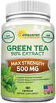 aSquared Nutrition Green Tea Extract Supplement with EGCG - 180 Capsules-Max Potency Fat Burner 500 mg Pills for Weight Loss, Boost MetabolismHeart Health, All-Natural Low Caffeine Diet Detox