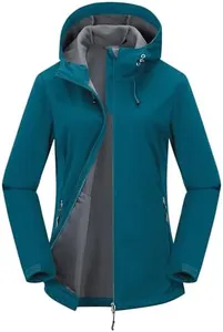 Outdoor Ventures Women's Softshell Jacket Waterproof Warm Fleece Lined Lightweight Windproof Hooded Insulated Windbreaker
