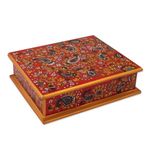 NOVICA Painted Glass Jewelry Box, Passion