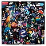 100Pcs NASA Space Stickers, Science Fiction Universe Astronaut Stickers Packs for Children & Youth, Rocket Space Capsule Vinyl Waterproof Decals for Laptops, Guitars, Skateboards