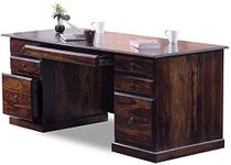 wopno Furniture Pure Sheesham Wooden Writing Study Desk Computer Laptop Table for Home and Office with Drawer|Work from Home Table (Walnut Chestnut)