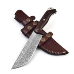 Ecstaticvision Handmade Damascus steel Knife Fixed Blade 11 inch Hunting Knife Wood Handle with sheath EV-6038