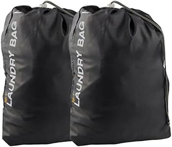 Flightmode Travel Laundry Bag with Drawstring Closure, 2 Pieces Heavy Duty Laundry Bag Dirty Clothes Drawstring Bag with Water-Resistant Fabric for Laundromat, College, Travel, Camping (2 Pack)