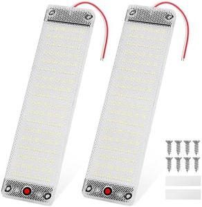 Thlevel 12V Barre de Lumières Intérieure à LED Lampe Eclairage Voiture Lumineuse 108 LED avec Interrupteur pour 12V-85V Bateau Van Camping Camion 2 Pièces