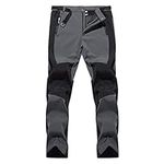 LHHMZ Men's Outdoor Fleece Winter Hiking Trousers Soft Shell Walking Trousers Windproof Weather-Resistant Warm Skiing Climbing Walking Trousers