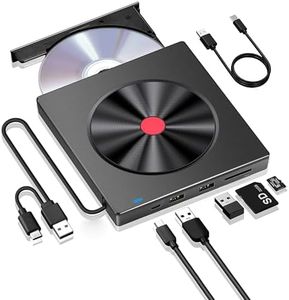 BEVA Masterizzatore DVD CD Esterno, Lettore DVD/CD Esterno USB 3.0 e Tipo-C per PC, Lettore di Schede SD/TF, Unità CD Esterna per Laptop Windows 7/8/10/11/XP/Vista Linux