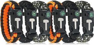 6 Pack Paracord Survival Bracelet, 