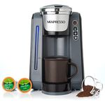 Mixpresso Single Serve K-Cup Coffee Maker With 4 Brew Sizes for 1.0 & 2.0 K-Cup Pods, Removable 45oz Water Tank, Quick Brewing with Auto Shut-Off, Rapid Brew Technology Gray Coffee Maker