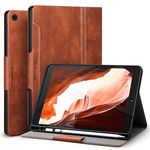 Antbox Case for iPad 9th/8th/7th Generation Vegan Leather with Pencil Holder Smart Cover for iPad 10.2'' Case (Brown)