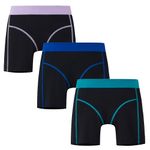 INNERSY Teenage Girls Underwear Cotton Teen Boyshorts Panties Black Boxer Shorts Pack of 3 (10-12 Years, Coloured Black)