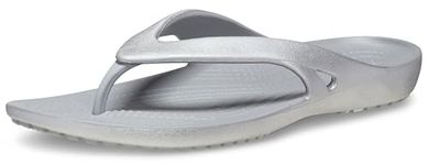 Crocs Women's Kadee II Flip Flops, Sandals for Women, Silver, 7 Women