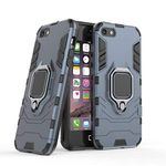 Compatible with iPhone 5 5S SE Case, Metal Ring Grip Kickstand Shockproof Hard Bumper Shell (Works with Magnetic Car Mount) Dual Layer Rugged Cover for Apple iPhone 5, iPhone 5S, iPhone SE (Navy Blue)