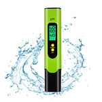 Justmetr PH Meter, Digital PH Tester Pen for Water, 0.01 High Precision Water Quality Tester with ATC Function, Backlight and 3 Calibration Powders, for Aquarium, Drinking Water and Pool