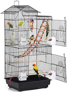 Yaheetech 39-inch Roof Top Large Flight Parrot Bird Cage for Small Quaker Parrot Cockatiel Sun Parakeet Green Cheek Conure Budgie Finch Lovebird Canary Pet Bird Cage w/Toys