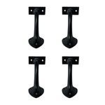 Adonai Hardware Chios Antique Wrought Iron Heavy Duty Handrail Brackets (3.7" x 4 Pack, Matte Black) for Easy Installation, Stairs, Railings, Bracket and Home Decor