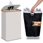 efluky Bottle Collector Bins with Lid, 100L Deposit Container with 2 Carrying Bags, Storage Empty Bottle Collector for Kitchen