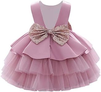 FYMNSI Robe de princesse pour bébé fille - Robe de soirée, de mariage, de demoiselle d'honneur - Robe de premier d’anniversaire, 2# Rose foncé., 18-24 mois