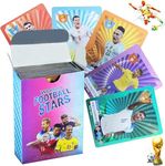 Bestie toys World Cup Soccer Star Cards, 55 Non-Repeated Football Cards, Soccer Star Collection Cards, Black Foil Trading Cards, Sports Souvenirs, Kids Adults, Soccer Fans (Rainbow)