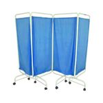 Mowell Bedside Screen 3/4 Panels With Curtain Cloth (bedside screen for hospital) (Mild Steel Frame, 3/4 Fold Screen)