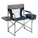 MOUNTAIN SUMMIT GEAR Foldable Cooler Chair with Attached Side Table for Camping/Hiking/Backpacking by Caddis Sports, Inc. (Navy)