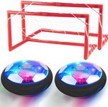 Ancesfun 2 PCS Hover Football set with 2 Goal, Rechargeable Soccer Ball with LED Lights and Safe Foam Bumper, Air Power Soccer Hover Ball Kids Toys for 3-12 Years Old Boy Girl Indoor Outdoor Games