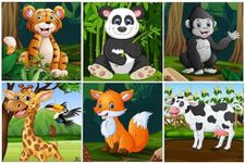 Fiddlys Wooden Jigsaw Puzzles for Kids & Children - 9 Pieces Age 3+ (Wild & Pets Animal)