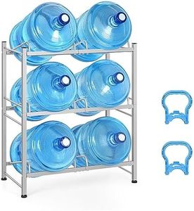 5 Gallon Water Bottle Holder, Water Jug Holder 3 Tier, Water Cooler Jug Rack for 6 Bottles with Heavy Duty Steel, Water Gallon Holder for Home, Office, Restaurant, 5 Gallon Water Jug Holder