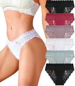 READY TO LOVE Mutande Donna Cotone Slip Donna Pizzo Sexy Culotte Donna Intimo Donna Seducente Set Mutandine Donna Vita Bassa Underwear Pacco da 6