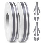 Spurtar Decorative Strips Car, Side Strips, Adhesive Strips, Self-Adhesive Car Pinstripe Tape for Car, Motorcycle, Boat, Musical Instruments, DIY, 2-in-1 (5 mm + 2 mm), 2 Rolls x 9.8 m (Grey)