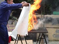 Fire Blanket for Emergency Fire - Best Quality 420GSM Fiber Glass Fabric - Ideal for First Aid Stations, Disaster Kits, Plants, Offices, Schools and other public places (2mtr x 2mtr)