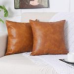 Faux Leather Throw Pillow Covers, S