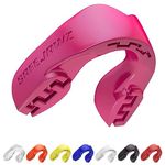 SAFEJAWZ Mouthguard Strapless Slim Fit, Adults and Junior with Case for Boxing, Basketball, Football, MMA, Martial Arts, Hockey and All Contact Sports (Adults (12+ Years), Pink)