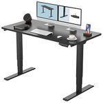 FLEXISPOT EC5 Classic 3 Stages Dual Motor Electric Standing Desk 55x28 Inches Whole-Piece Desk Board Height Adjustable Desk Electric Stand Up Desk Sit Stand Desk(Black Frame + Black Desktop)