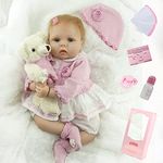 ZIYIUI 22 inch 55 cm Reborn Dolls Girl Realistic Reborn Babies Soft Silicone Vinyl Lifelike Newborn Baby Dolls Handmade Reborn Toddler Dolls Boys Girls Toy Xmas Gift for Ages 3+