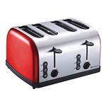 SQ Professional Gems Legacy Toaster 4 Slice with High-Lift and Wide Slots -High Lift Function - Reheat, Defrost, Cancel, Removable Crumb Tray -900W -Stainless Steel (4 Slots Toaster - Ruby)