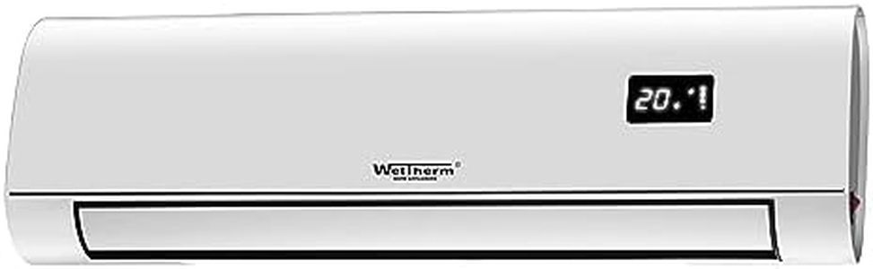 WelTherm Wall Mounted Fan And Heater Wm-Aquecedor Room Heater And Fan 2 In 1 With Glim Led Display, 1.5Ton, White