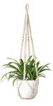 Mkouo Macrame Plant Hangers Hanging Basket Cotton Rope Boho Decor Balcony Planter Garden Home Decor Ceiling Plant Holder for Indoor Outdoor, 89cm