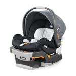 Chicco KeyFit 30 ClearTex Infant Car Seat and Base, Rear-Facing Seat for 4-30 lbs., Includes Head and Body Support, Compatible with Chicco Strollers, Baby Travel Gear - Pewter/Grey