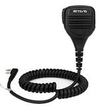 Retevis RS112 Walkie Talkie Handheld Speaker Mic IP54 Waterproof Mic Compatible with Two Way Radio Retevis RT24 RT27 RT28 RT619 RT622 Baofeng UV5R Kenwood 3.5mm Audio Jack Remote Speaker Mic (1 Pcs)