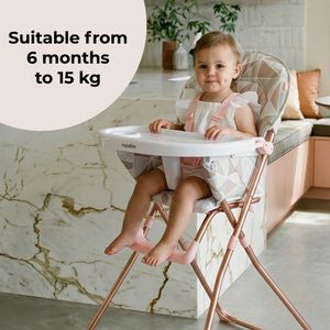 My Babiie Compact Highchair – Rose Pink Foldable Baby Seat